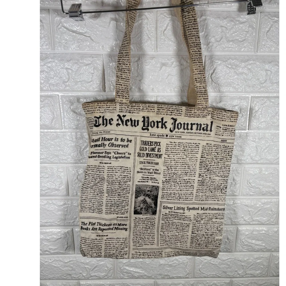Kate Spade New York Journal Newspaper Print‎ Tote Bag Shopper